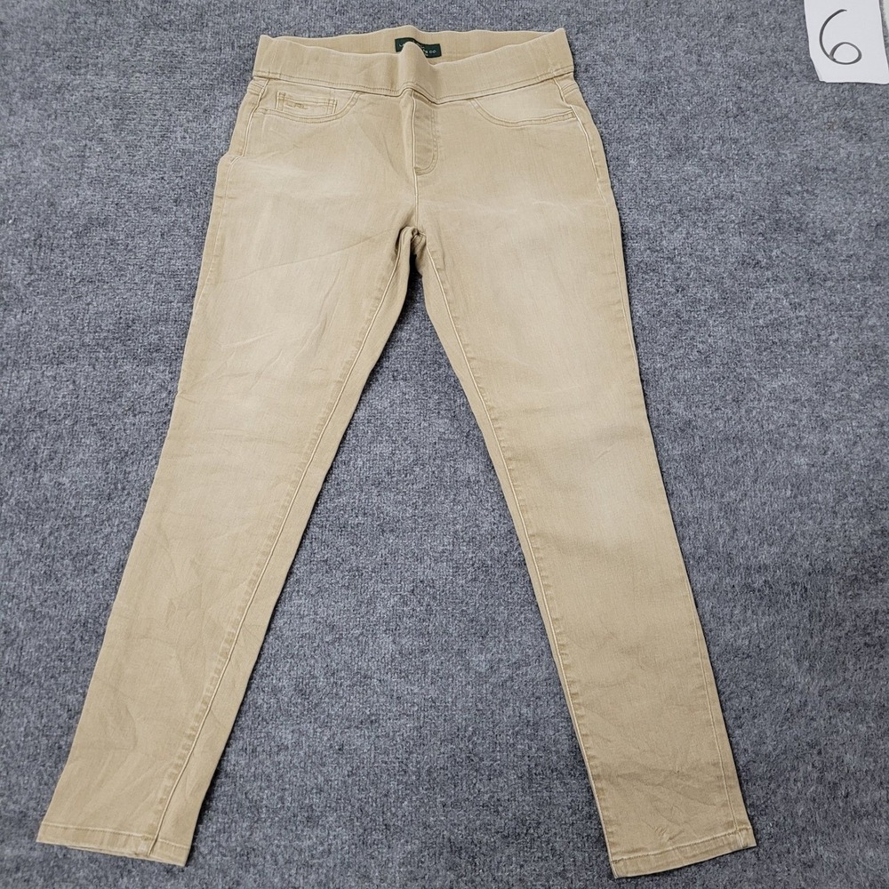 Lauren Ralph Lauren Pants Womens Size 10 Tan Skinny Pull On Stretch Casual Slim
